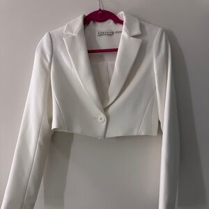 Alice + Olivia Ivory Cropped Blazer